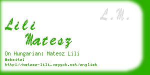 lili matesz business card